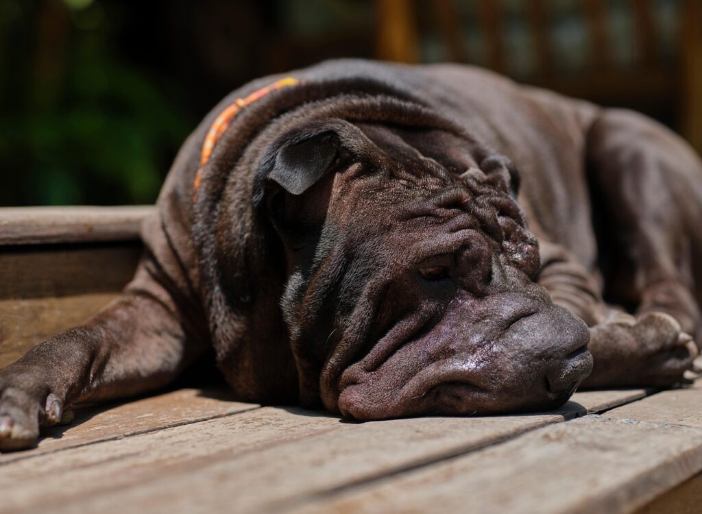 dog, shar pei, nature, pet, sleep, rest, old, animal, mammal, cute, tired, portrait