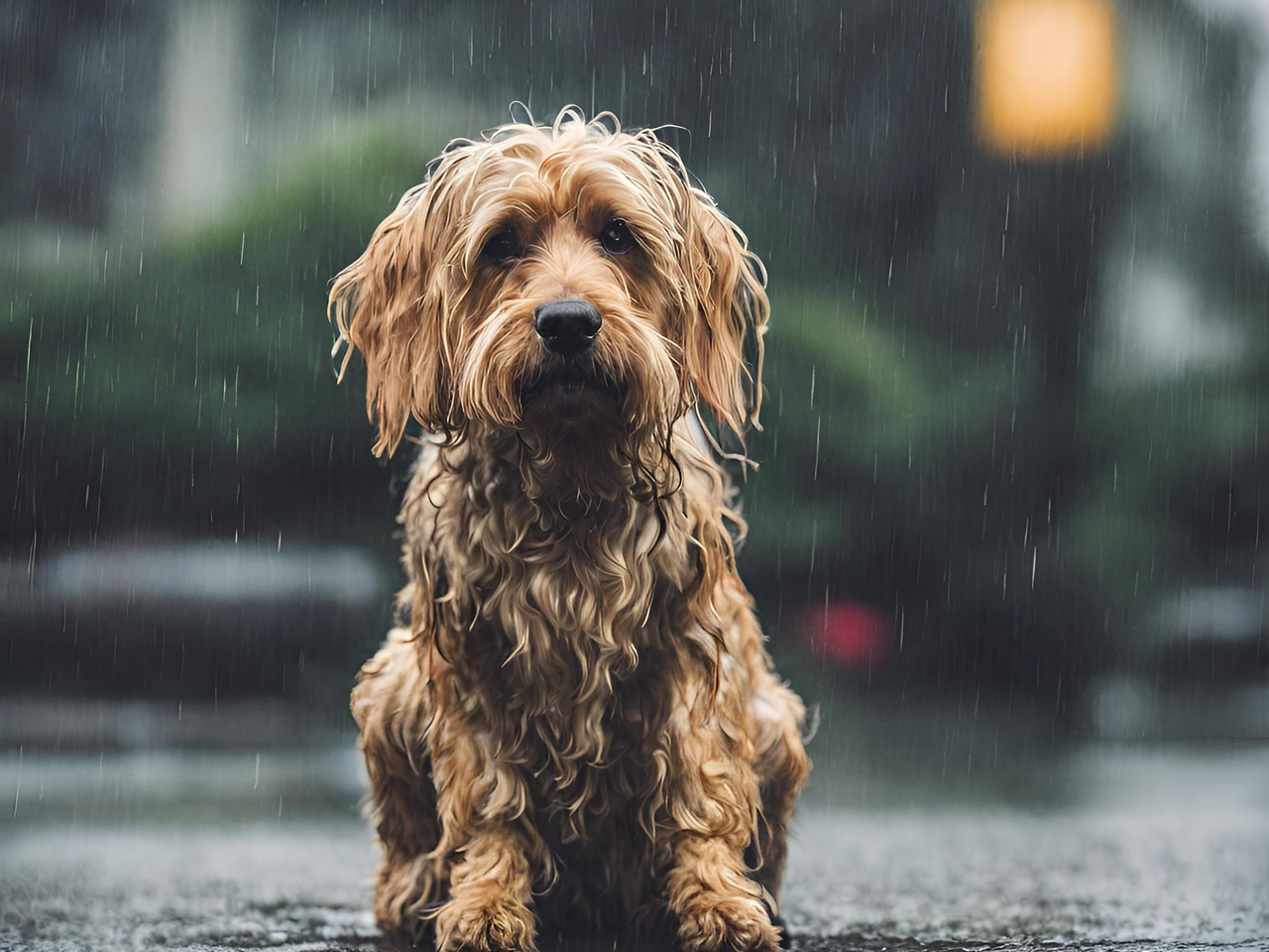 rain, dog, street, nature, sad, weather, thunder, storm, pet, animal, canine, rain, dog, dog, dog, dog, dog
