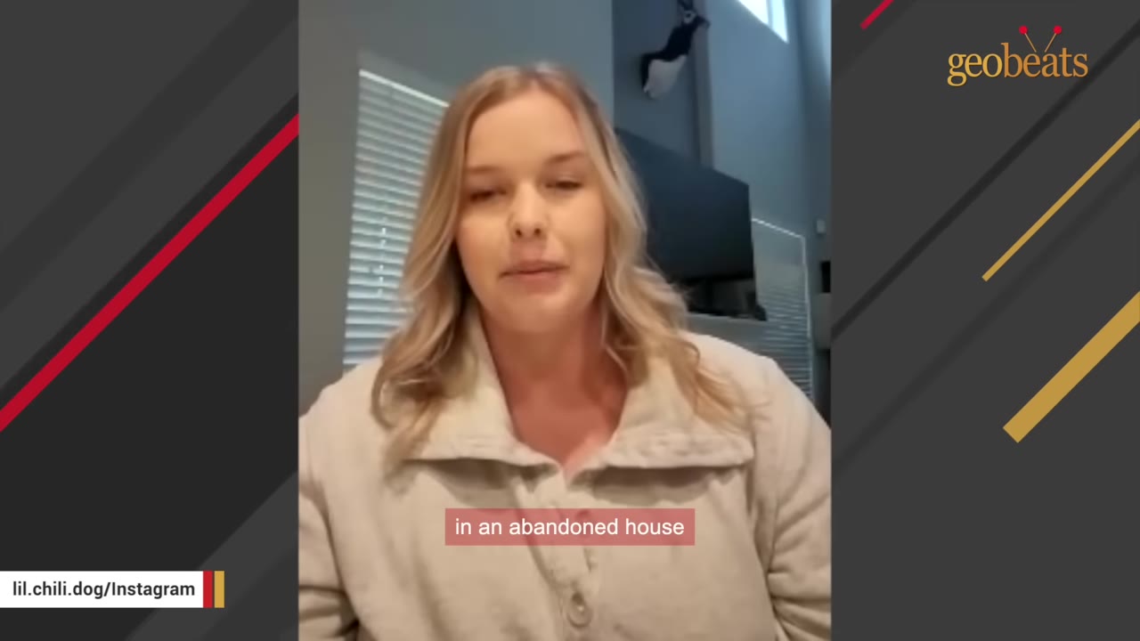 A blonde woman speaking directly to the camera in an indoor setting.
