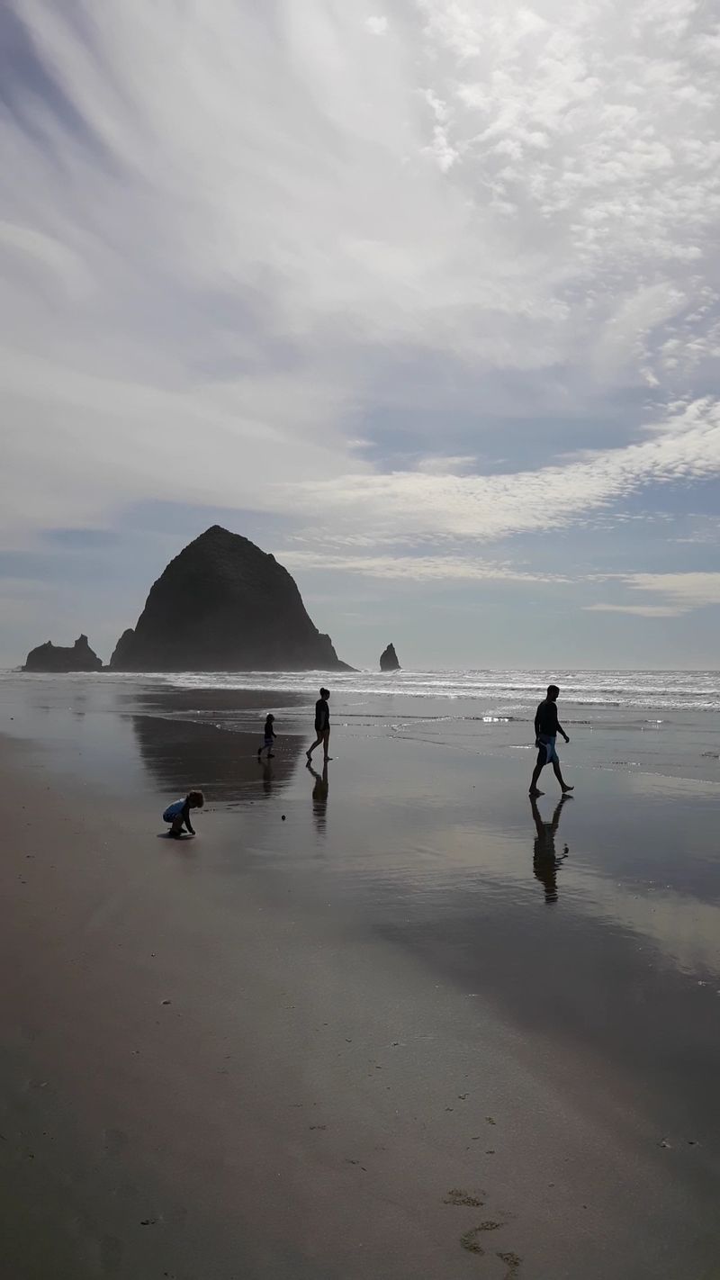A Drizzly Shoreline Stroll at Cannon Beach