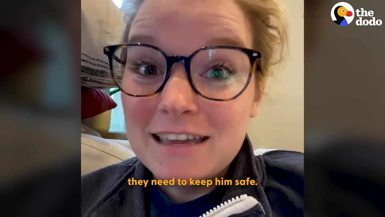 A close-up of a woman with glasses speaking, with a subtitle that reads 'they need to keep him safe.'