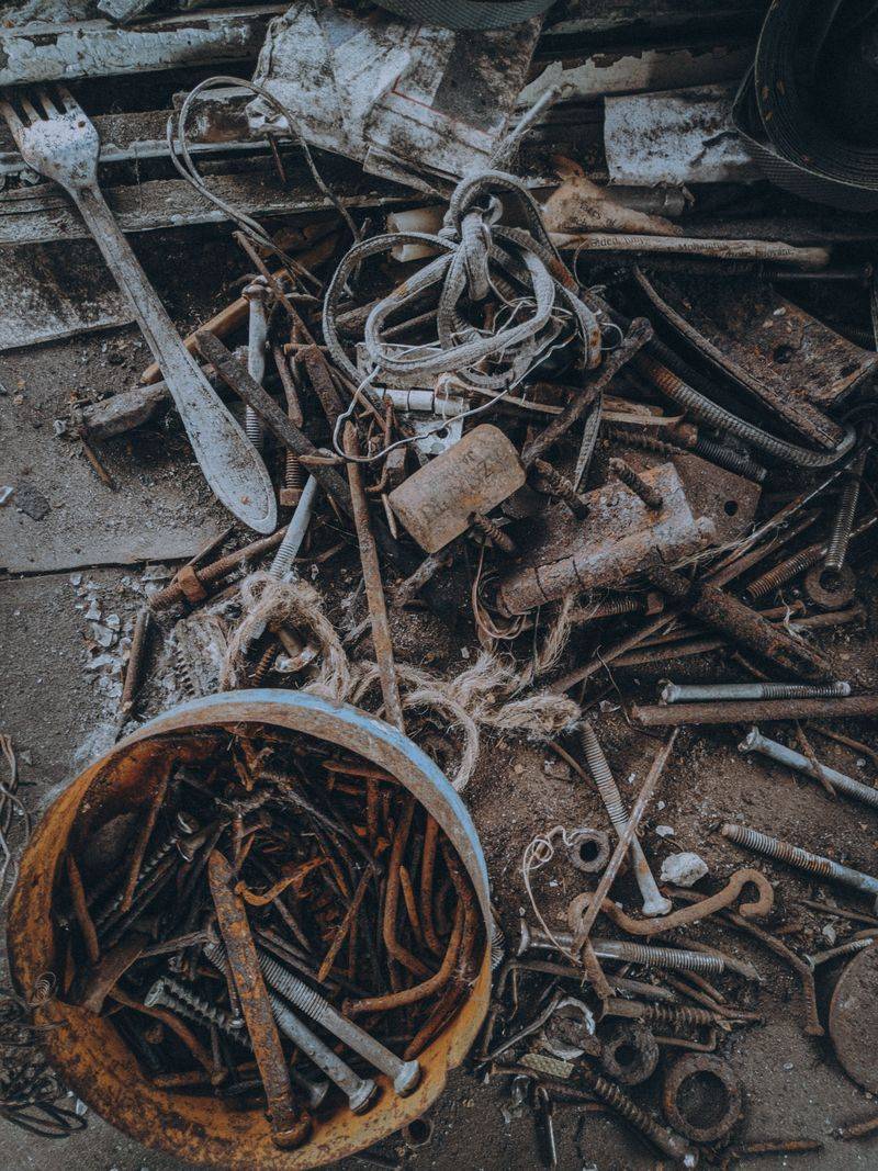 Pick Up Loose Wire, Nails, Metal Scraps, And Broken Equipment