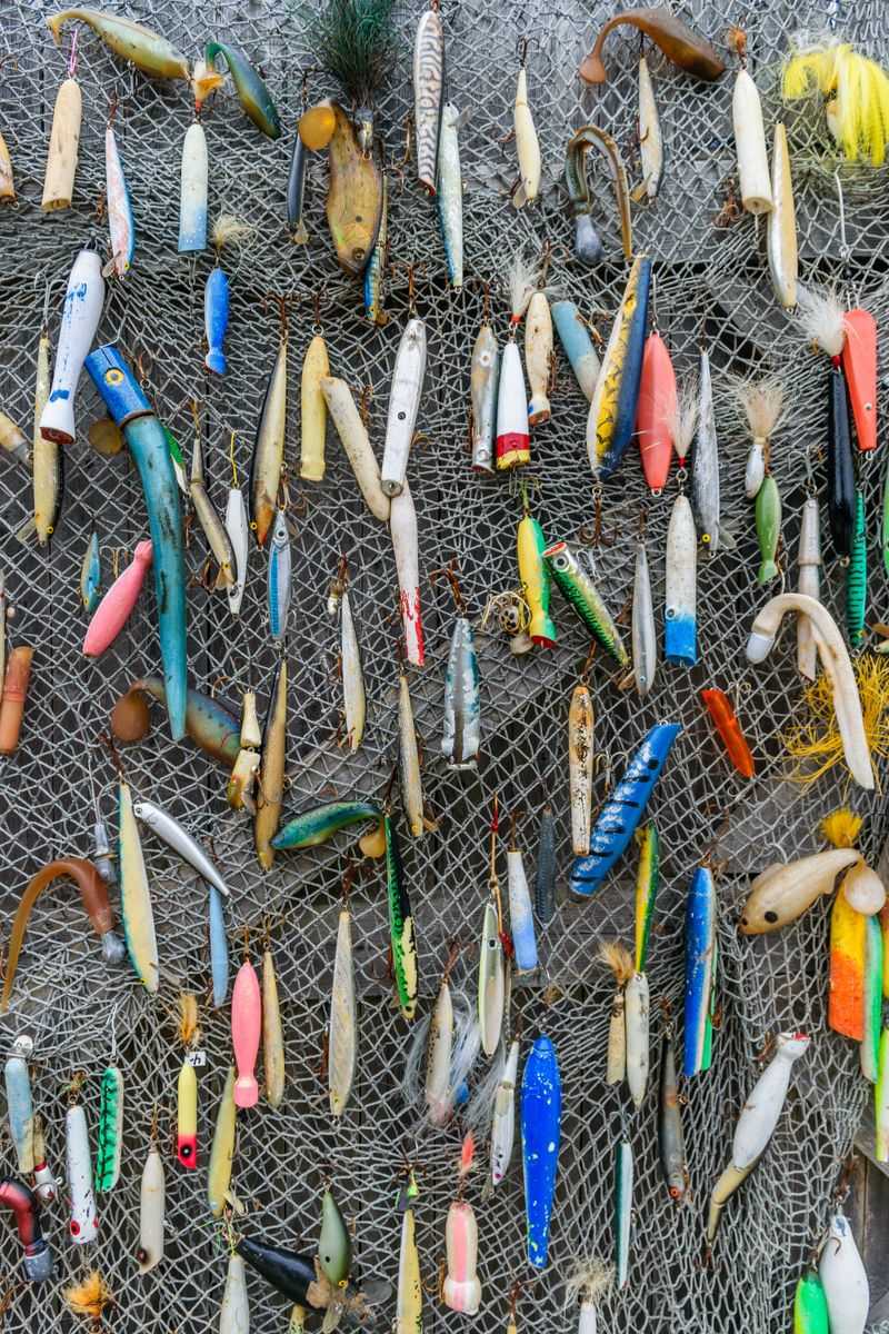 Loose Hooks and Lures Scattered Across the Boat Shed