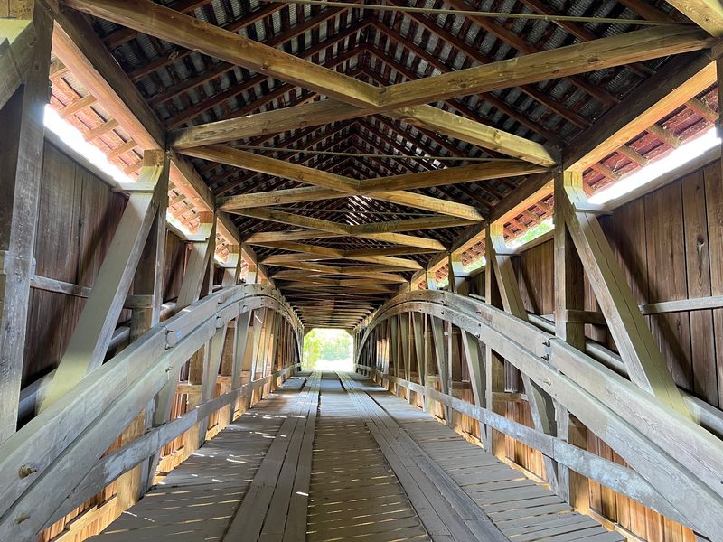 Cox Ford Covered Bridge: Recycled Beams, Real History