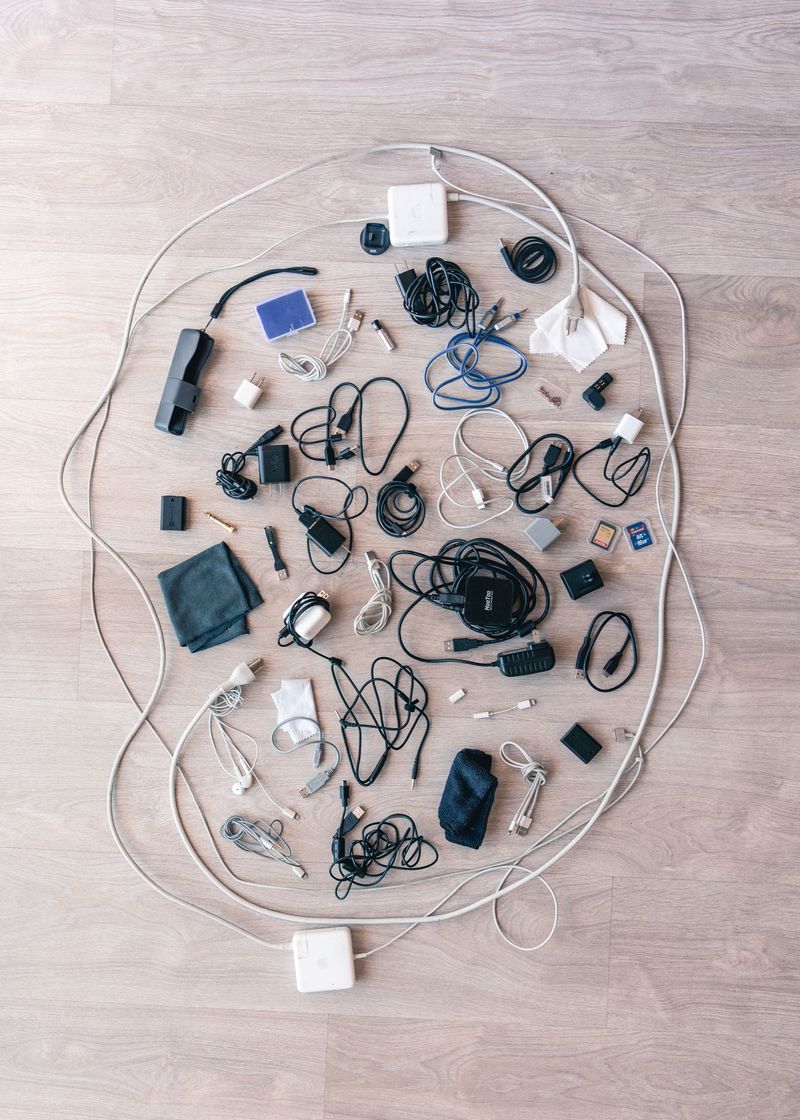 Tool Batteries and Charger Cords Dangling Within Chew Range