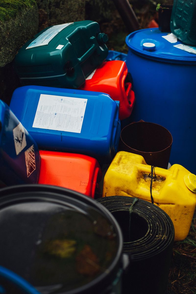 Boat Chemicals Stacked Right on the Floor