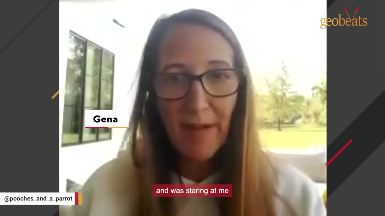 A woman with long brown hair and glasses, identified as Gena, speaking directly to the camera.