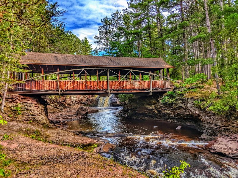 Amnicon Falls State Park: Covered Bridge Views in South Range