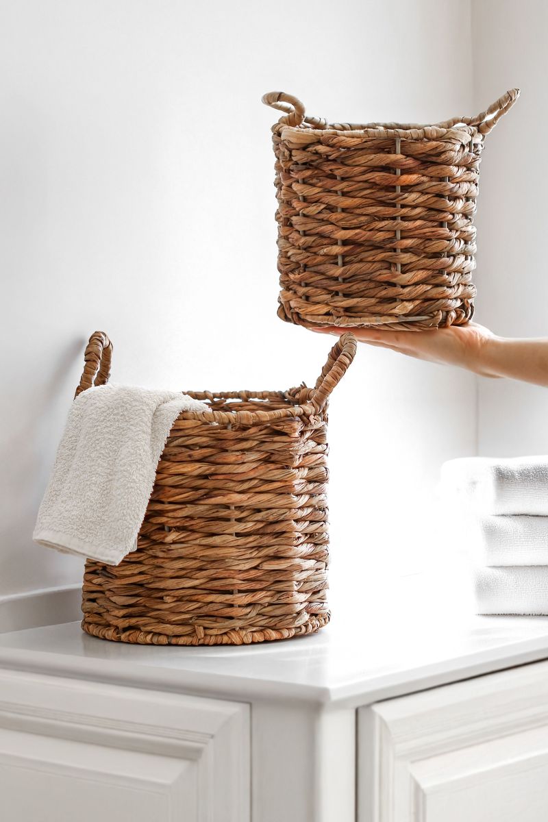 A Basket for Clean and Used Towels