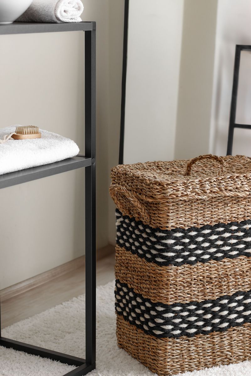 A Covered Container for Used Towels