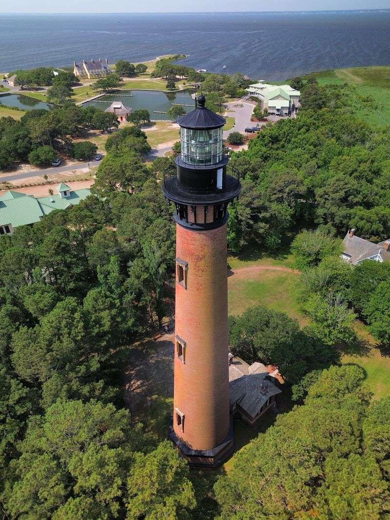 Admire Bare Brick at Currituck Beach Lighthouse Grounds